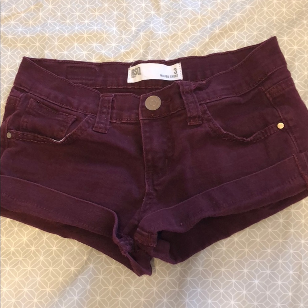 Maroon low rise shorts